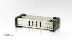 4-портовий перемикач USB 2.0 KVMP з екранним меню, кабелі USB і БП в комплекті (CS1734B-A7-G)