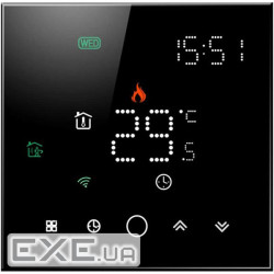 Програмований термостат TUYA Wi-Fi, чорний HS082062