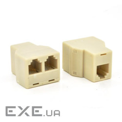 Розгалужувач RJ12 6P4C мама / 2 Х мама RJ12 для розгалуження кабелю, білий, Q100 (13003) , Q100 (13003)