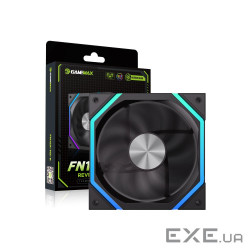 Кулер для корпусу 120 мм, 4pin(M/F)/3pin(M/F), ARGB, PWM, чорний, реверсивний FN12A-N2-R GAMEMAX F