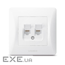 Комп'ютерна розетка VIDEX BINERA CAT6+CAT6 (VF-BNSK2PC6-W)