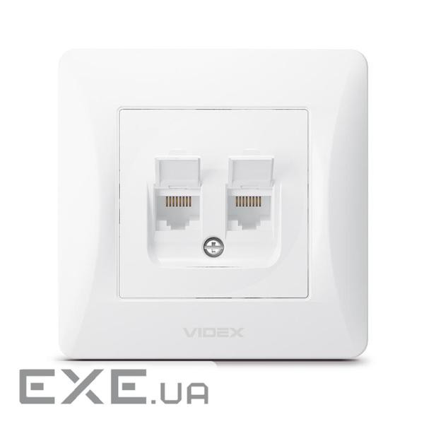 Комп'ютерна розетка VIDEX BINERA CAT6+CAT6 (VF-BNSK2PC6-W)