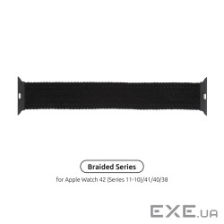 Ремінець ArmorStandart Braided Solo Loop для Apple Watch 38/40/41mm Charcoal Size 4 (132 (ARM58061)