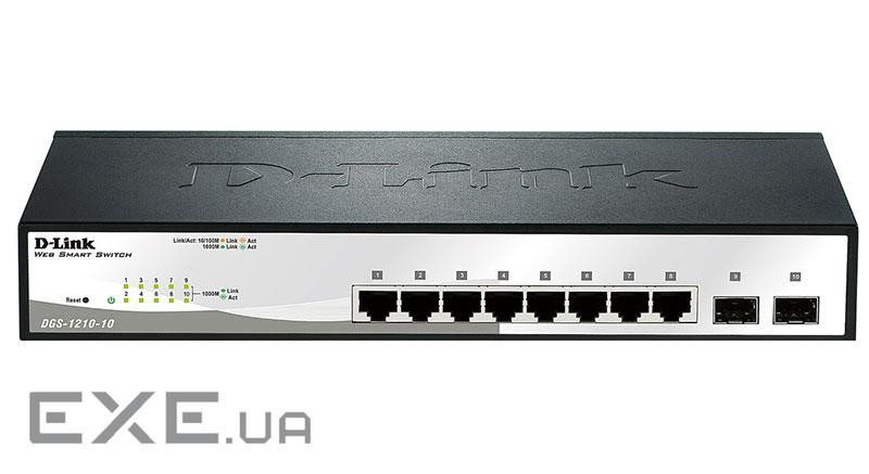 Комутатор мережевий D-Link DGS-1210-10
