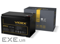 Батарея для ДБЖ 12В 12Ач Videx 6FM12, Black, 12V, 150x98x95 мм (6FM12 1CB)