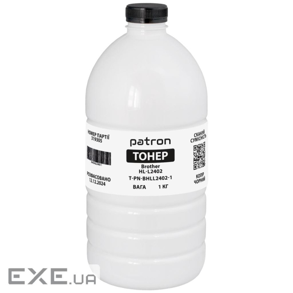 Тонер Brother HL-L2402 флакон, 1 кг Patron (PN-BHLL2402-1)