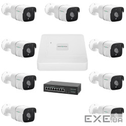 Комплект відеоспостереження на 9 камер GV-IP-K-W78/09 5MP