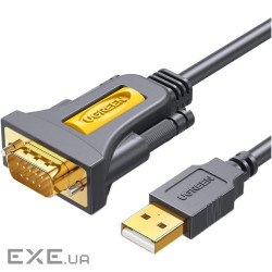 Кабель для передачі даних USB to COM M 3.0m DB9 RS-232 CR104 black Ugreen (20223)