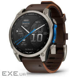 Смарт-годинник Garmin D2 Mach 2, 47mm, Saph, Bare Ti/Blk w/LthrBd, GPS (010-02904-31)