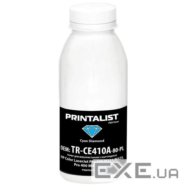 Тонер HP CLJ Pro 300 M351/M375, Pro 400 M451/M475, 80г Cyan Printalist (TR-CE410A-80-PL)