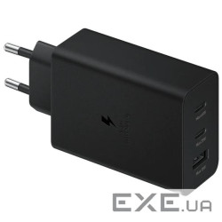 Зарядний пристрій Samsung 2xUSB-С 65W PD PPS/USB-A Black (EP-T6530NBEGEU)