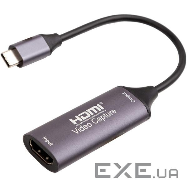 Карта відеозахоплення PowerPlant HDMI (F) - 2.0 USB Type-C (M) (HDVC2-C) (CA914708)