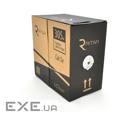 Кабель FTP, CCA, для зовнішньої прокладки з дротом, 4x2x0,50 мм, Ritar, бухта 305 м (11830)