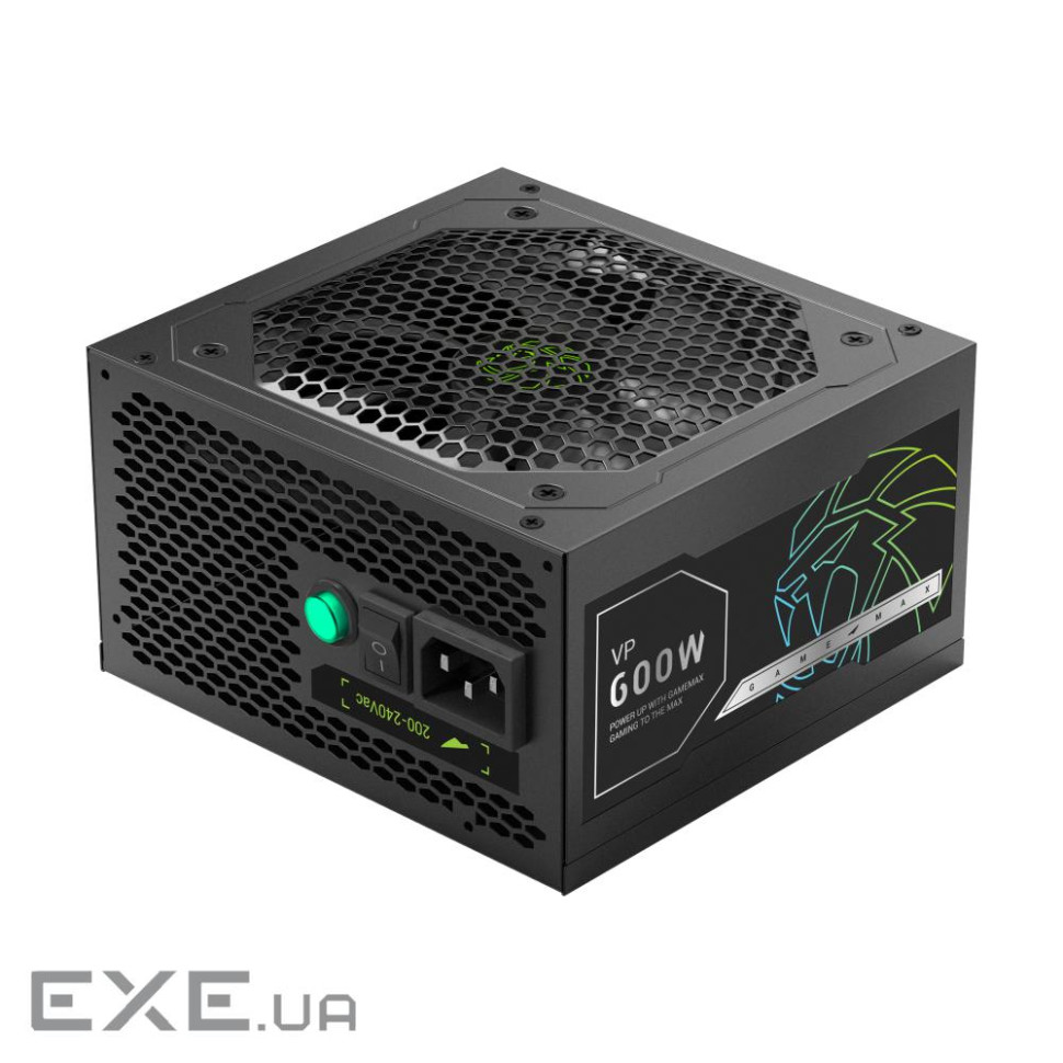Блок живлення 600W, 80+ Bronze, fan 120mm PCIe 5. 1 & ATX3.1, Native 12V-2x6 OPP/OVP/UV (VP 600S BK)