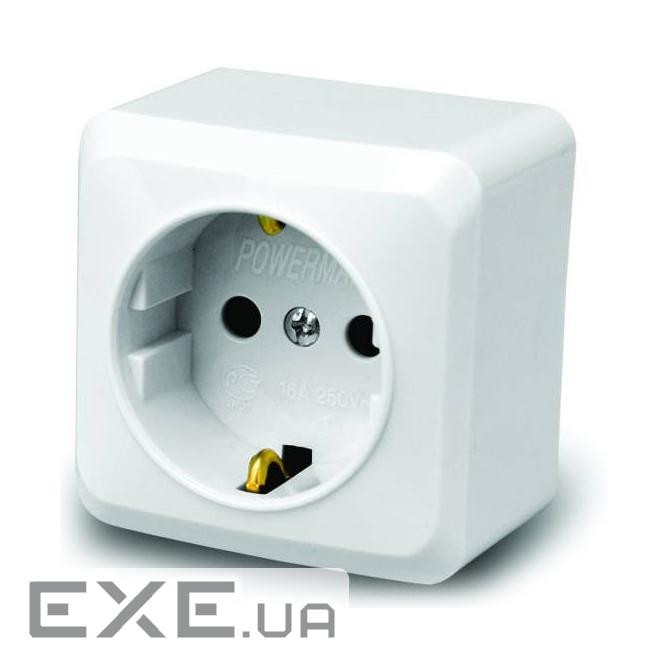 Розетка із заземленням зовнішнього монтажу, White, Q30 (OS / G) , White, Q30 (OS / G)