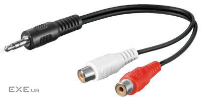 Перехідник Goobay аудіо Jack 3.5mm 3pin-RCAx2 M/F,0.2m Nickel (75.05.0600-1)