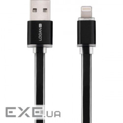 Кабель LOGAN USB 2.0 AM/Lightning Black 1м (EL118-010BK)
