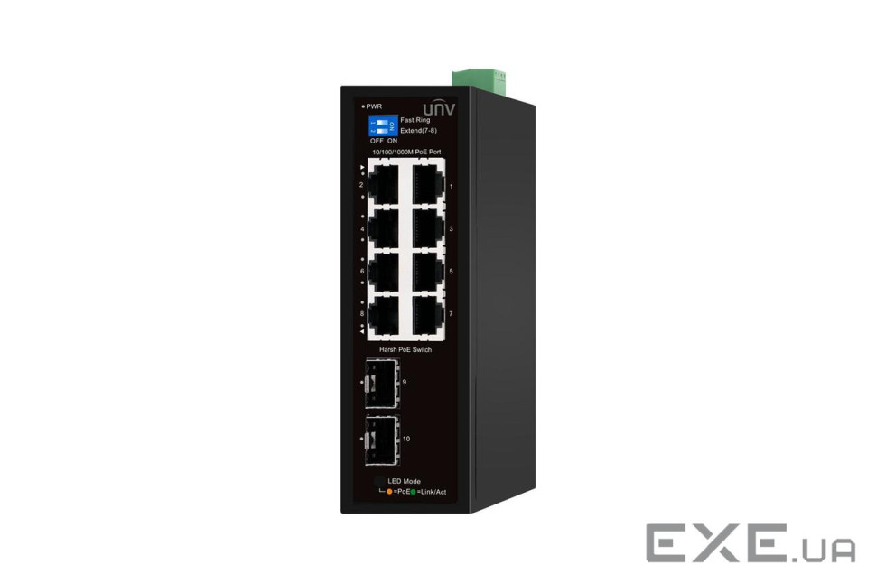 Комутатор UNV Industrial Switches Не керований (HS2000-8GT2GP-POE-IN)