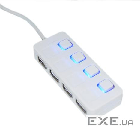 Концентратор USB Lapara 4 порта USB 2.0 с 4-мя выключателеми ON/ OFF для каждого по (LA-SLED4 white)