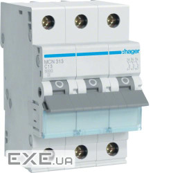 Автоматичний вимикач 3P 6kA C-13A 3M (MCN313)