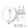 Зарядний пристрій HOCO C72A Glorious single port charger set(Type-C) White (6931474713018)