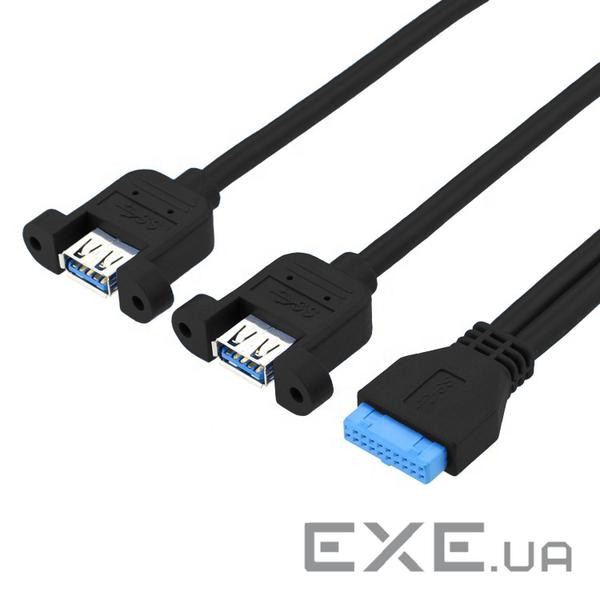 Планка корпусна USB3.0 A-Pinheader,x2 0.50m 19pin,чорний (62.09.8239-1)