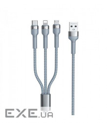 Кабель Remax Jany Series 3в 1 USB to Type-C/Lightning/Micro-USB Silver (RC-124TH)