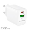 Зарядний пристрій BOROFONE BN27 Fuente 1xUSB-C PD20W + 1xUSB QC3.0 White (6941991120268)