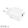 Зарядний пристрій BOROFONE BN27 Fuente 1xUSB-C PD20W + 1xUSB QC3.0 White (6941991120268)