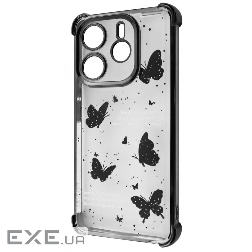 Чехол WAVE Winkie Xiaomi Redmi Note 14 4G (European) black/butterfly (64210 black/butterfly)