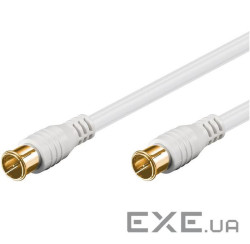 Кабель антенний RF:F M/M 5.0m,Quick 2xShielded D=5.3mm Gold,білий (75.06.2747-1) (75.06.2747-1)