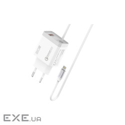 Зарядний пристрій Promate 20W PD Lightning + USB QC3.0 (icharge-pdqc3.white)