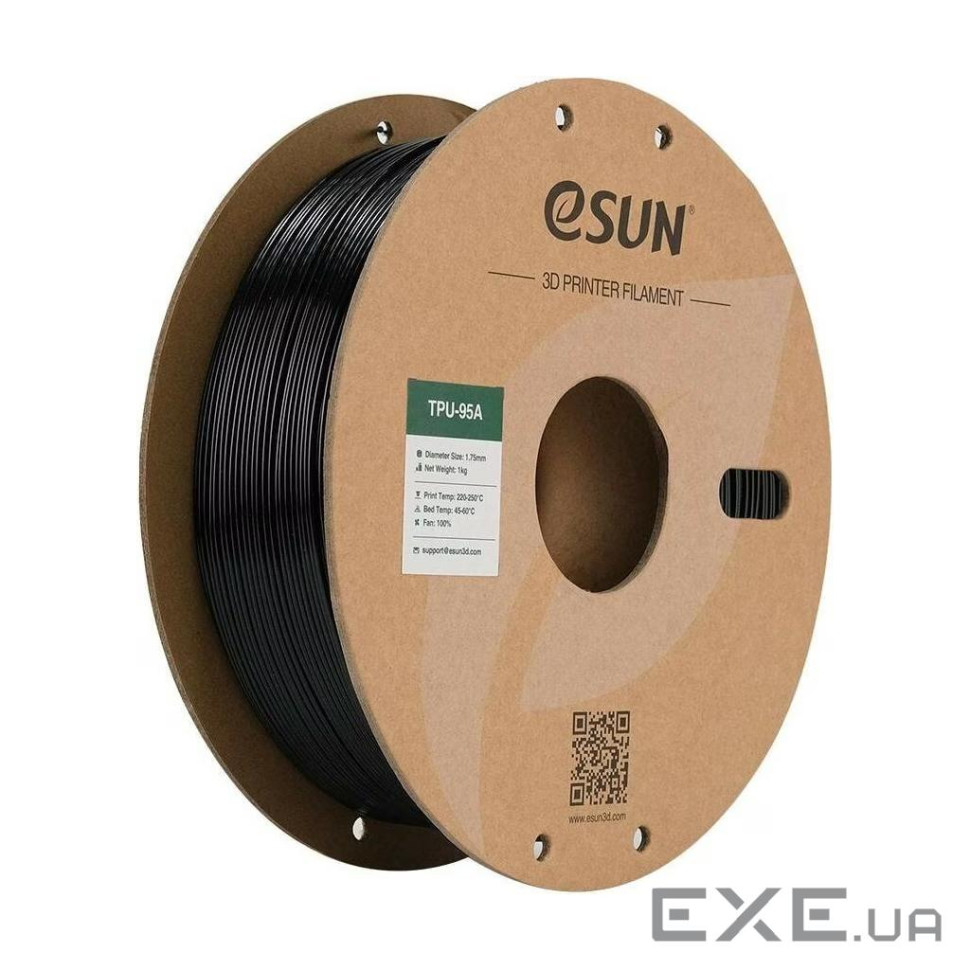 Пластик для 3D-принтера eSUN eTPU-95A 1кг, 1.75мм, black (ETPU-95A175B1)