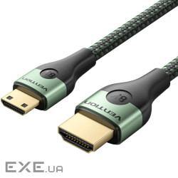 Кабель HDMI M - Mini M 2.0 м, V2.1 8K 60Гц Aluminum Alloy Type, Green Vention (AGJGH)