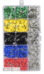 Набір клем / наконечників 1640шт(E0508r-200) E2508y-80, E1008b-200, E1508bl-100, E4009g-6 (YT-39450) (E0508r-200) E2508y