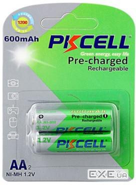 Акумулятор PKCELL 1.2V AA 600mAh NiMH Already Charged, 2 штуки в блістері ціна за бліс (9320 2шт )