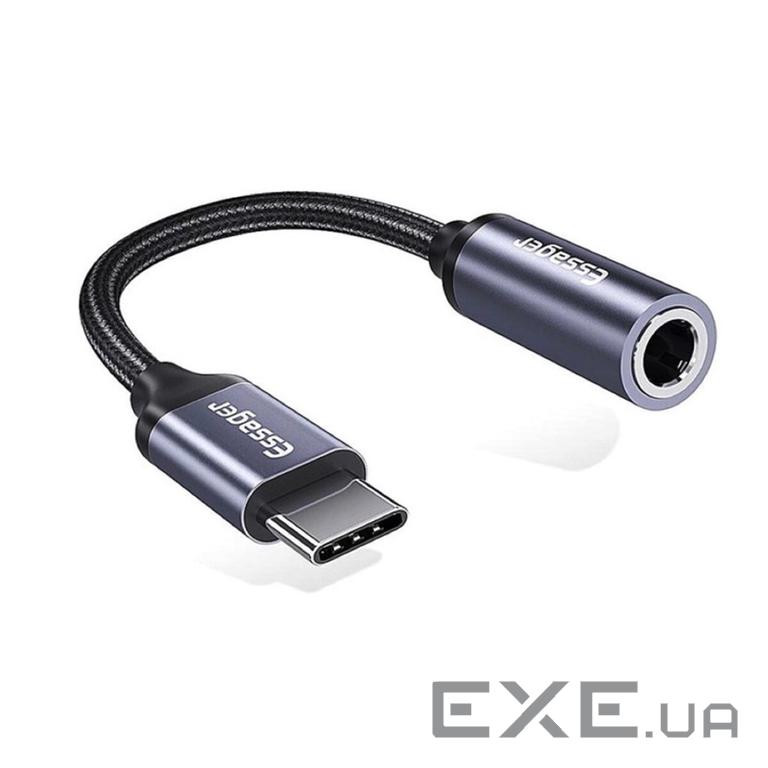 Перехідник USB-C M to 3.5mm F 0.12m gray Essager (EZJE01-0G)