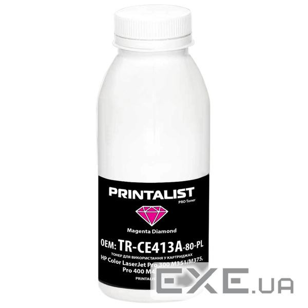 Тонер HP CLJ Pro 300 M351/M375, Pro 400 M451/M475, 80г Magenta Printalist (TR-CE413A-80-PL)