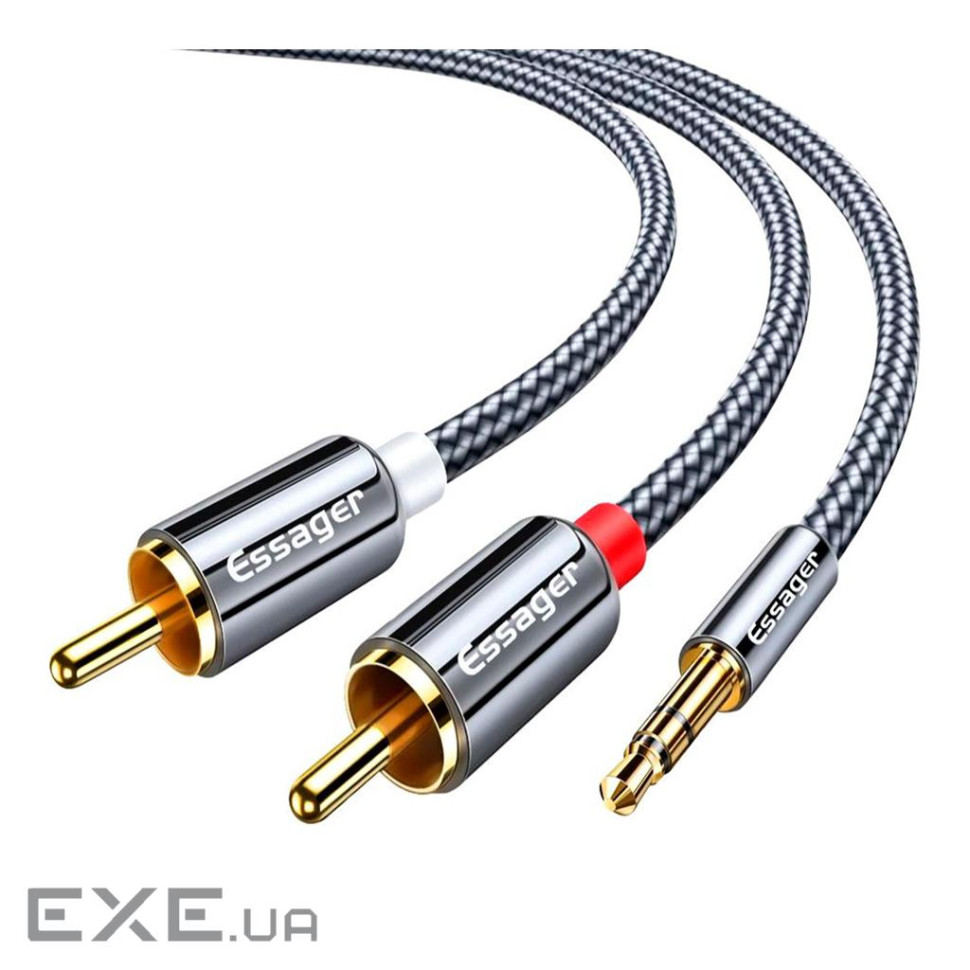 Кабель мультимедійний 3.5mm M to 2xRCA M 3.0m Essager (EYPZJ-MYC0G)