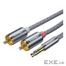 Кабель мультимедійний 3.5mm M to 2xRCA M 3.0m Essager (EYPZJ-MYC0G)