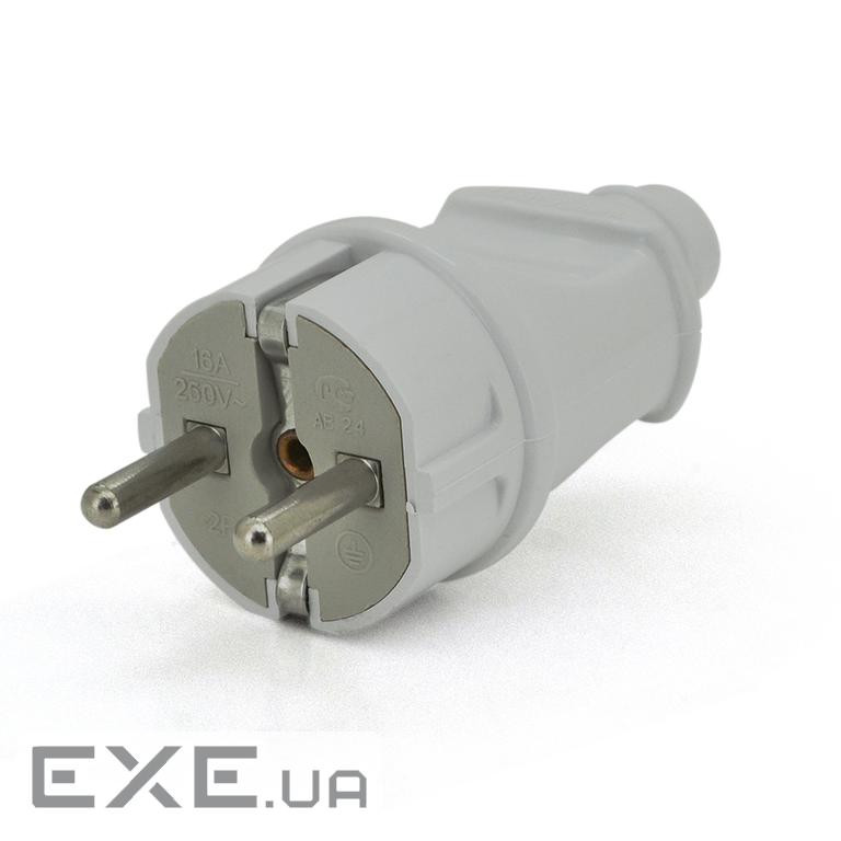 Вилка із заземленням , 16A 250V, A101, White, Q24