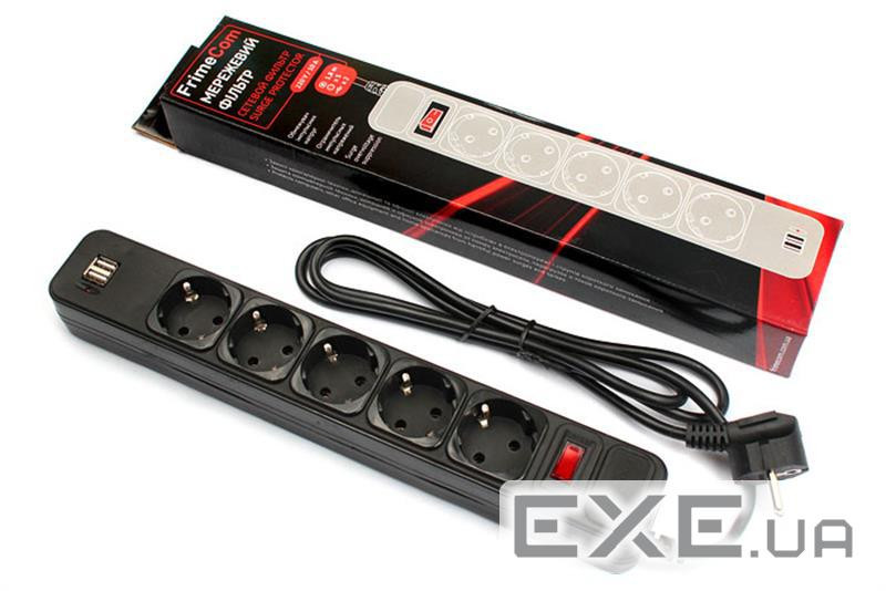 Мережевий фільтр-подовжувач FRIMECOM FC-BU4005W Black 1.8м (FC-BU4005W 1.8 B)