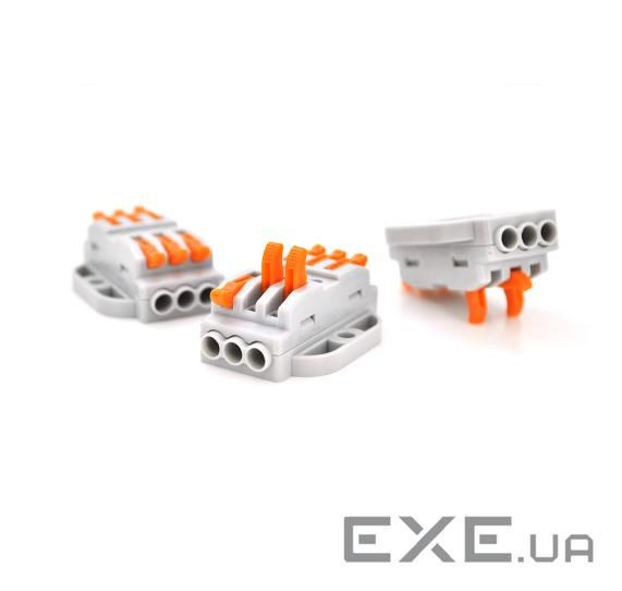 Клемна колодка з натискними затискачами 3-провідна WAGO K223-3P для розподільних короб (K223-3P / 5)