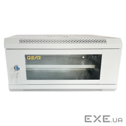 Шафа настінна GEAR 4U 19" 600x600x240 мм, + полка 19", grey (GWMSN-4U-600-600G)