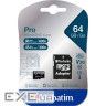 Карта пам'яті VERBATIM microSD Pro 64GB UHS-I U3 V30 A2 Class 10 + SD-adapter (47042)
