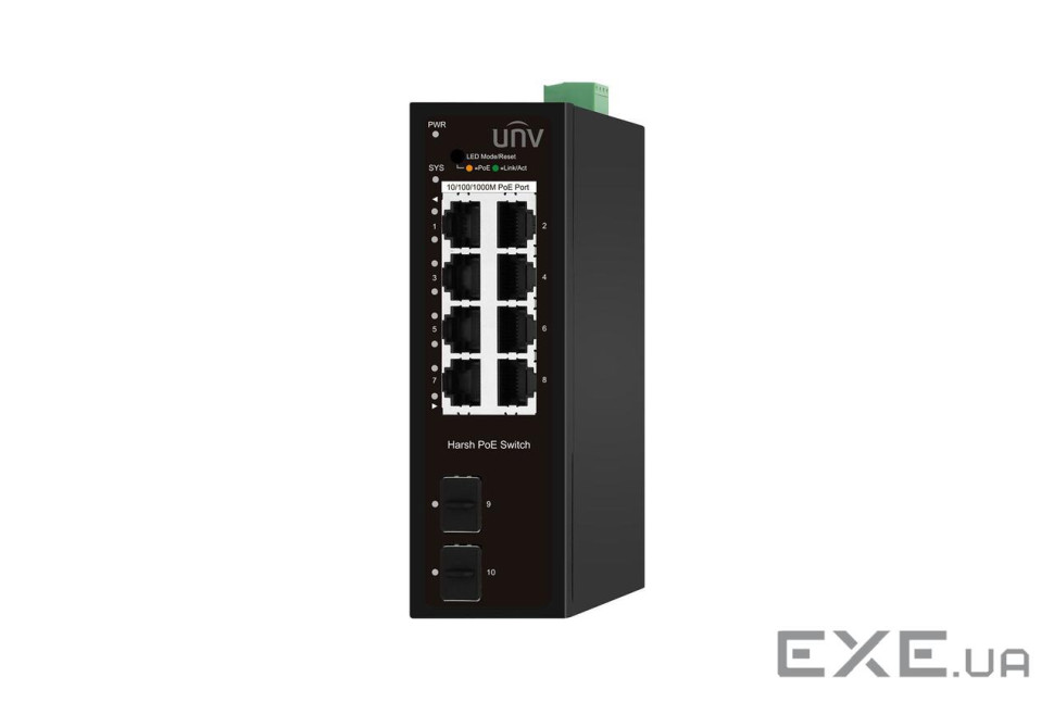 Комутатор UNV Industrial Switches Керований (HS5000-8GT2GP-POE-IN)