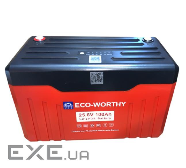 Акумуляторна батарея Eco-Worthy LiFePO4 25,6V 100Ah,(100 / 100A), 0&deg;C до (Eco-Worthy-251004)