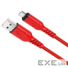 Кабель HOCO X59 USB to Micro 2.4A, 1m, nylon, TPE connectors, Red (6931474744906)