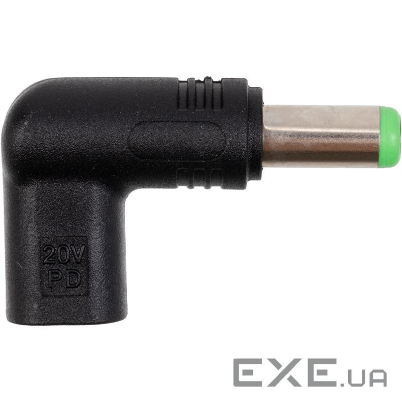 Адаптер PowerPlant USB Type-C на DC 6.3x3.0 мм (CC360697)