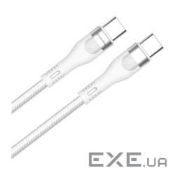 Дата кабель USB-C to USB-C 1.0m (PD Fast Charging 240W) 5А white ColorWay (CW-CBPDCC065-WT)